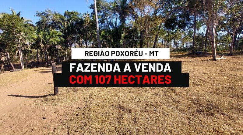FAZENDA COM 107 HECTARES A VENDA EM POXORÉU – MT