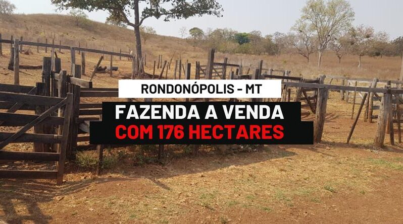 FAZENDA COM 176 HECTARES A VENDA EM RONDONÓPOLIS – MT