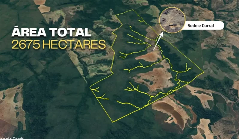 FAZENDA COM 2675 HECTARES A VENDA EM AGUA BOA – MT